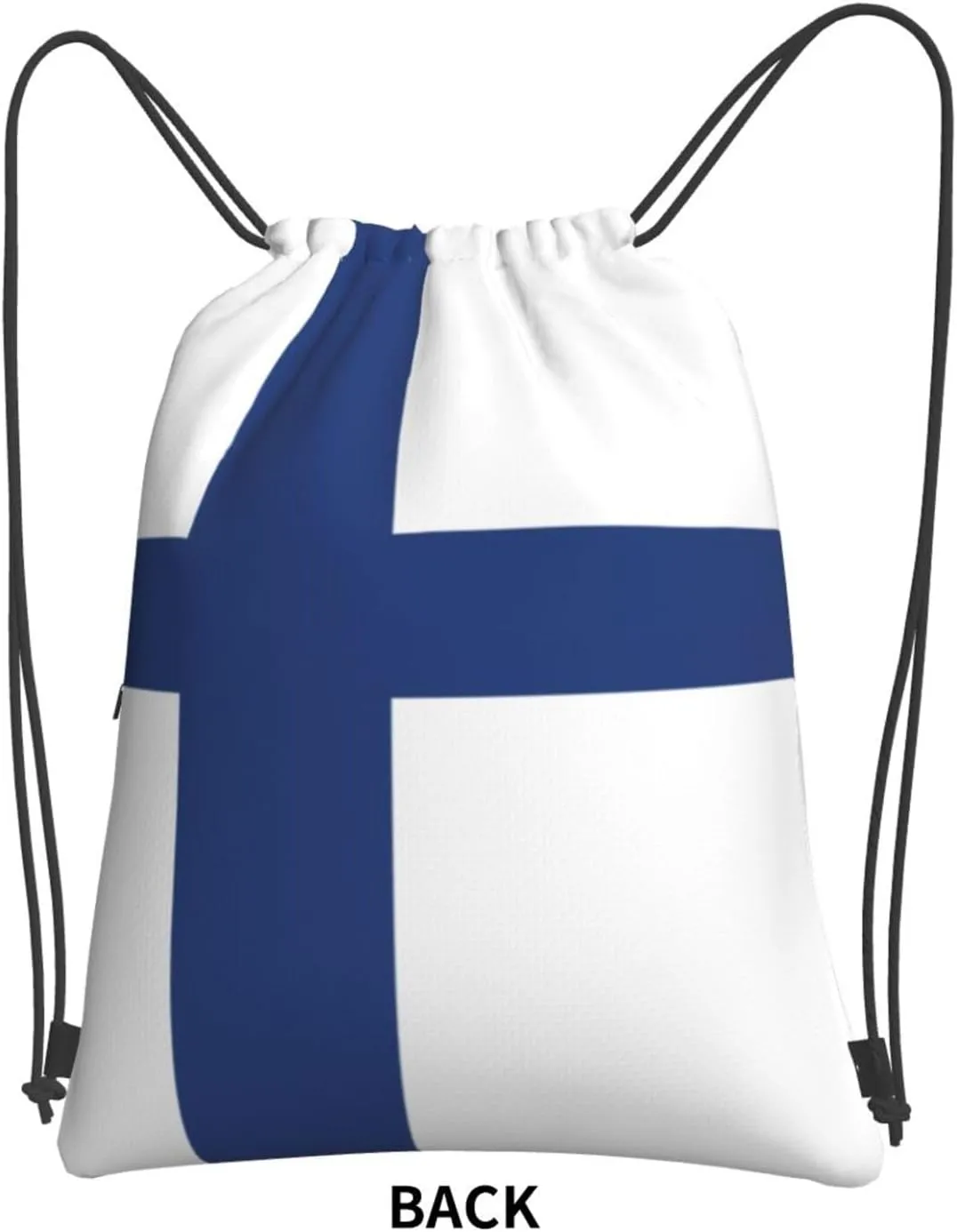 Finnish Flag Drawstring Backpack For Bike Riding, String Cinch Bag For Men Women