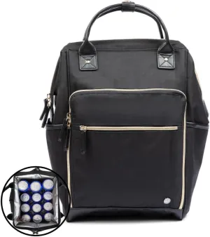 First Lifesaver Backpack Cooler, Lunch Bag with Insulated Leak-Proof Thermal for Women, Nurses, Nursing Students (Black Gold)