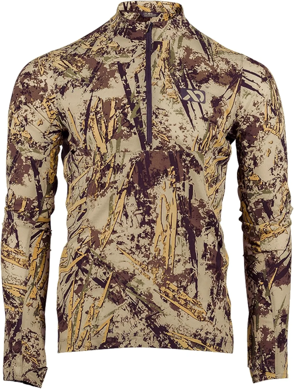 First Lite Men's Trace Quarter Zip - Ultralight Breathable Camo Hunting Shirt