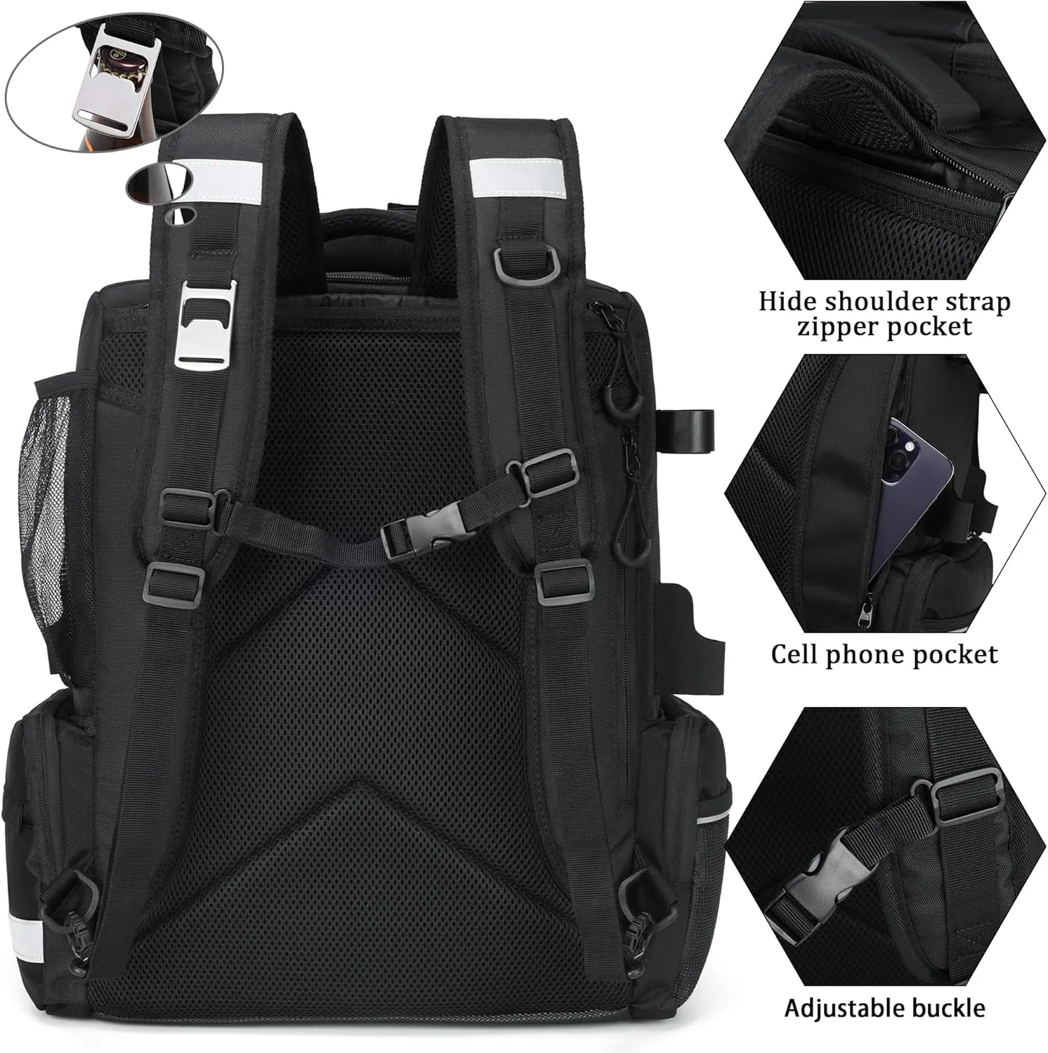 Fishing Backpack with 4 Tackle Boxes,45L Large Storage Fishing Bag for Men.Rod Holders
