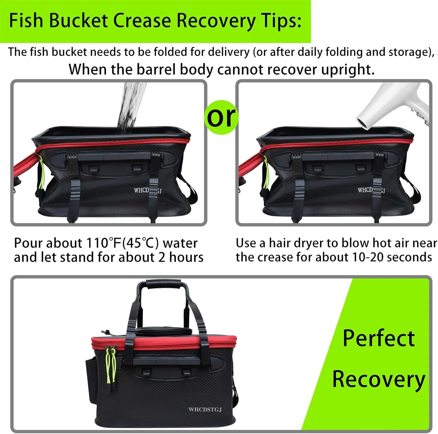 Fishing Bucket, Multifunctional Foldable Portable Fishing Bucket, and 8 Gallon EVA Fish Bucket are Suitable for Storing Live Fish and Fresh Fish Bait. (size8gallon)