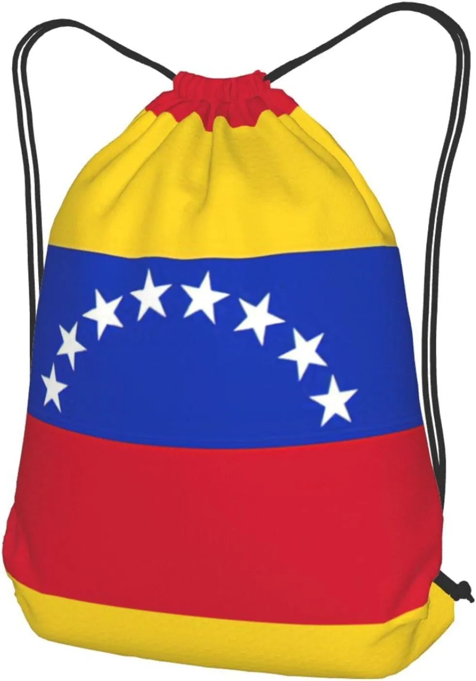 Flag Of Venezuela Drawstring Cinch Backpack Polyester Sack Pack String Bag For Hiking Camping Adventure