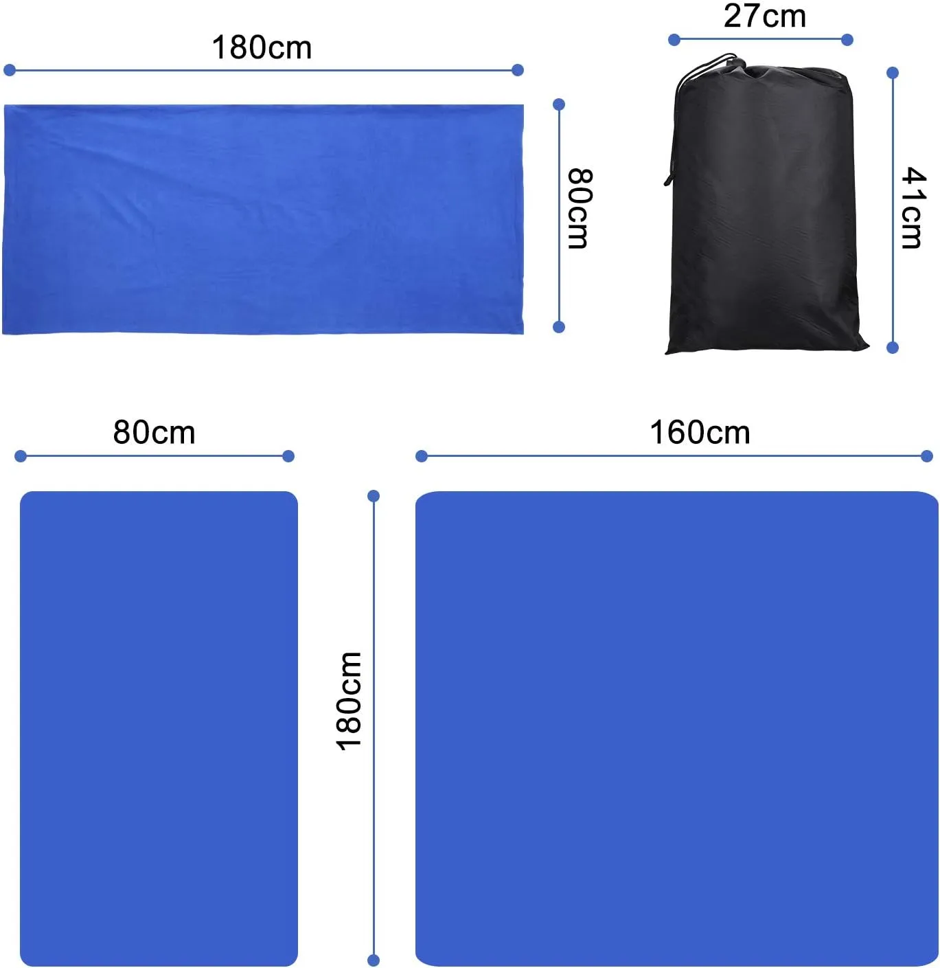 Fleece Sleeping Bag Liner Travel Sheet Camping Sleep Sack Ultralight Zippered Storage Bag Full Sized Zipper Backpacking Blanket for Traveling, Camping, Hiking, Outdoor Activities