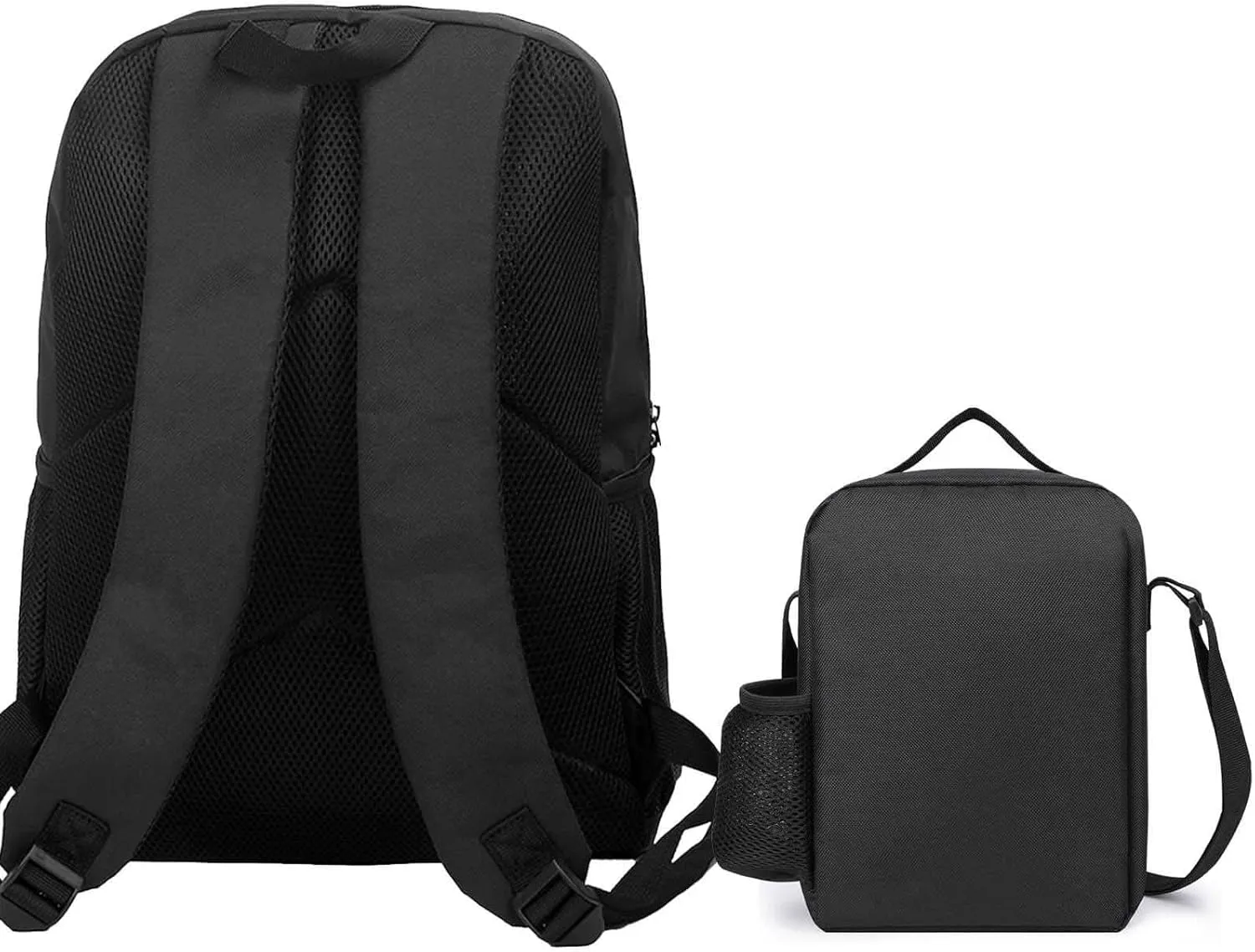 FootprintsinThe Sand Poem Shoulder Backpack Diagonal Lunch Bag Pencil Case Set