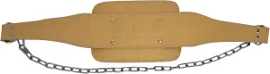 Force of Habit Dip Belt Leather 30" Steel Chain Quick Release Carabiner Clip Padded Lumbar Reinforced Stitching