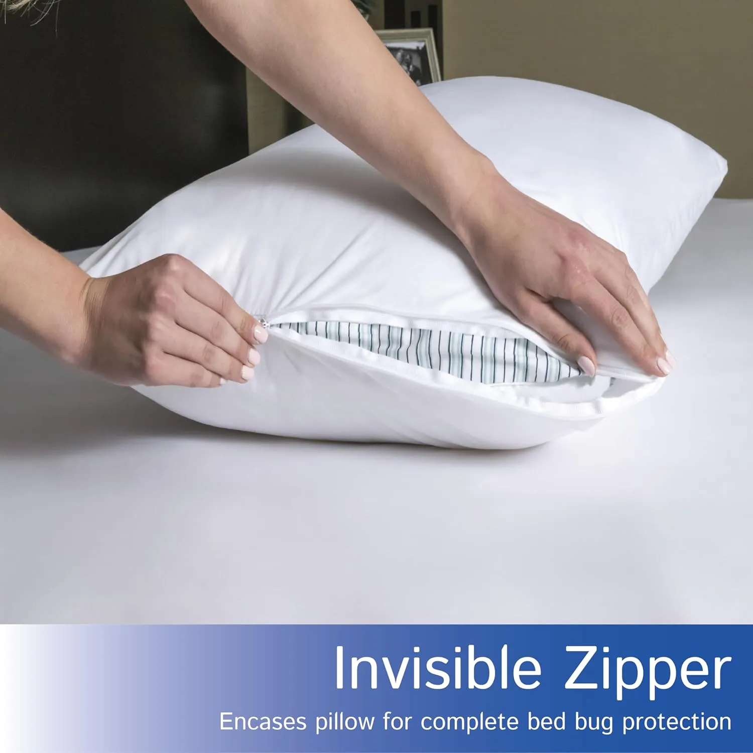 Four Seasons Essentials Waterproof King Pillow Protectors (Set of 2) – Zippered Pillow Cover Hypoallergenic Dust Allergy Proof Encasement
