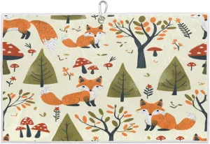 Fox Tree Mushroom Golf Towel with Heavy Duty Carabiner Clip Quick Dry Ultra Absorbent Club Ball Cleaning Towel Golf Accessories for Men Women