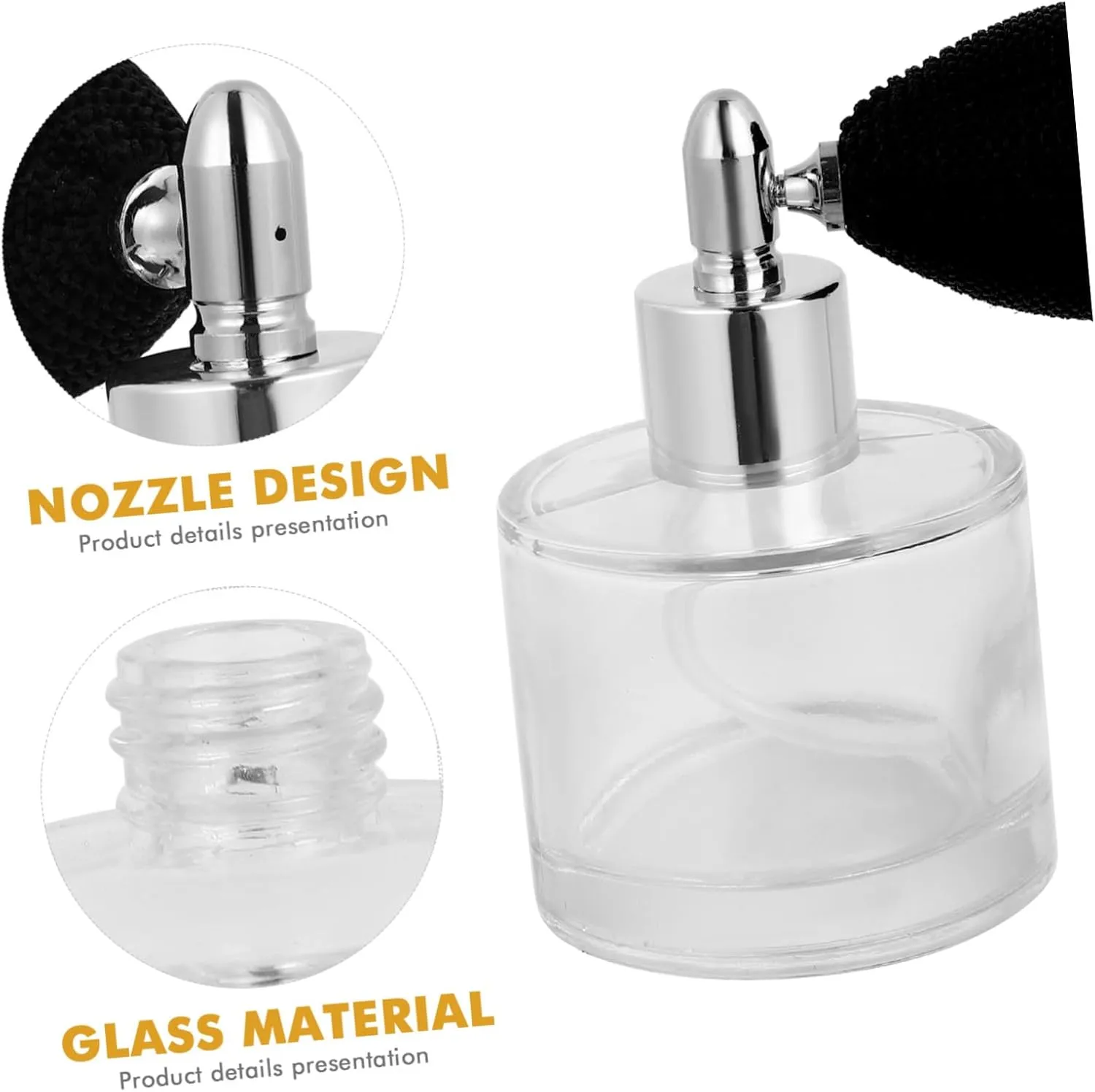 FRCOLOR 2pcs Air Bag Perfume Bottle Portable Coffee Syrups Travel Spray Bottle Scent Mist Dispense Perfume Spray Drink Sprayer Bottle Perfume Atomizer Perfume Glass Bottle Silver