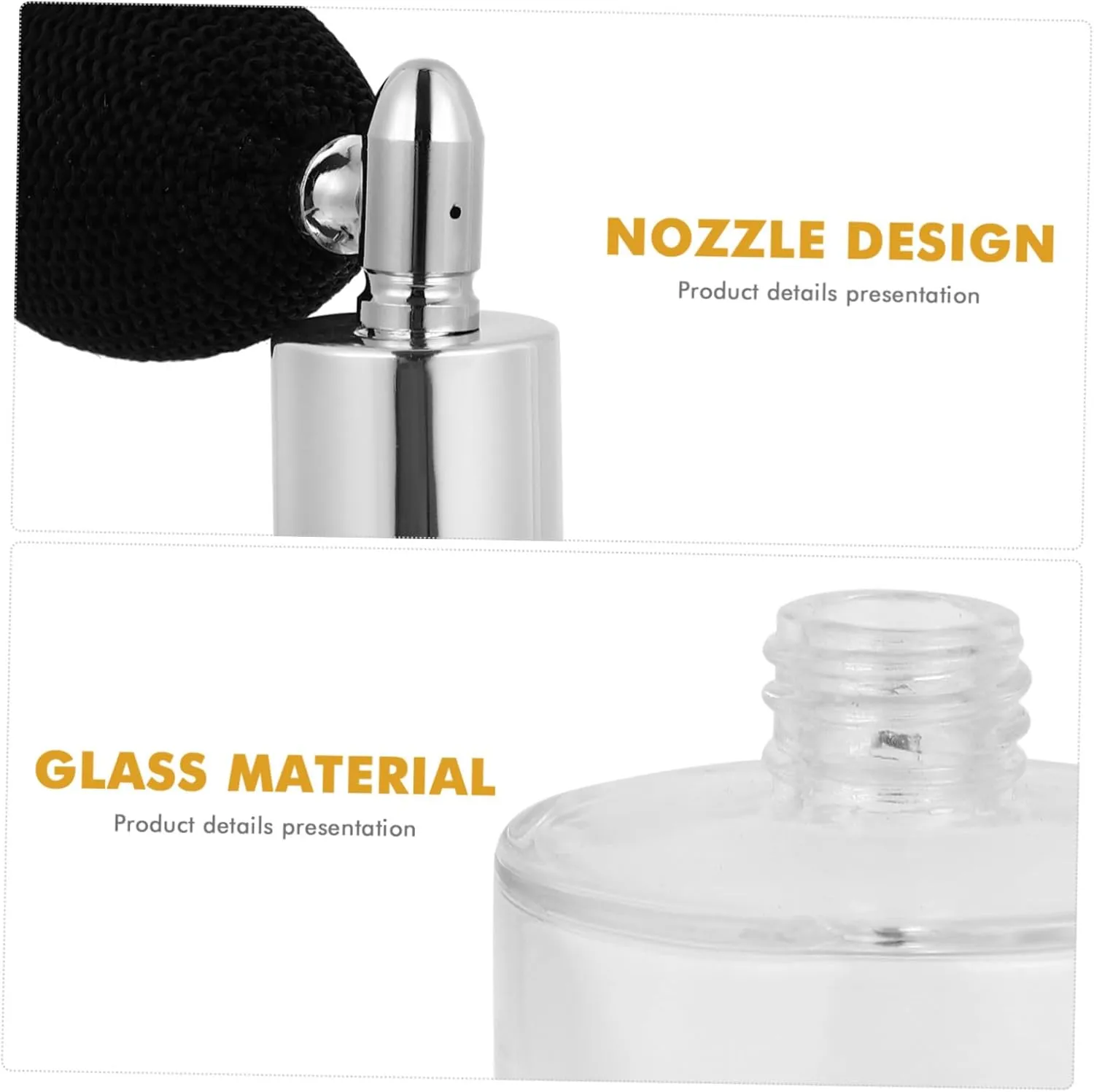 FRCOLOR 2pcs Air Bag Perfume Bottle Portable Coffee Syrups Travel Spray Bottle Scent Mist Dispense Perfume Spray Drink Sprayer Bottle Perfume Atomizer Perfume Glass Bottle Silver