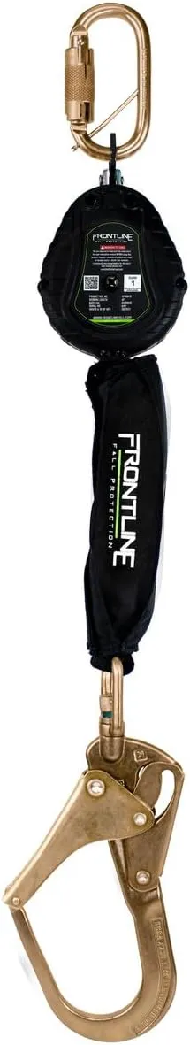Frontline RPW061R 6' Web Single Leg SRL with Steel Rebar Hook | Lightweight & Durable | Quick-Action Braking | High-Strength Webbing | 310 lbs Capacity | ANSI & OSHA Compliant