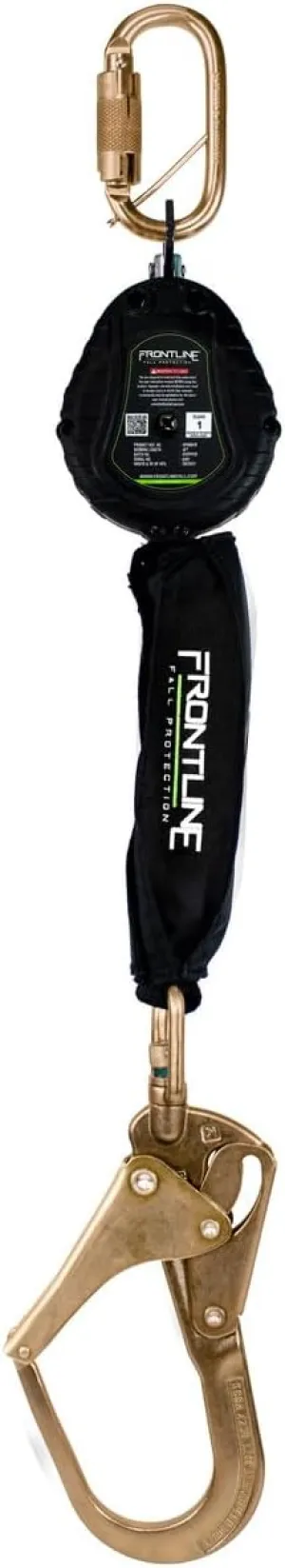 Frontline RPW061R 6' Web Single Leg SRL with Steel Rebar Hook | Lightweight & Durable | Quick-Action Braking | High-Strength Webbing | 310 lbs Capacity | ANSI & OSHA Compliant