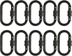 Fusion Climb OVATTI Screw Lock Carabiner - Heavy-Duty Steel, Locking Gate, Pin Nose, Oval Shape | Industrial Strength and Superior Stability | CE EN 12275