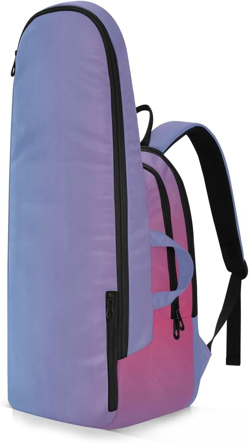 GAIGEO Turquoise Blue Purple Gradient Pickleball Bag, Large Capacity Gifts for Pickleball Lovers, Various Storage Methods