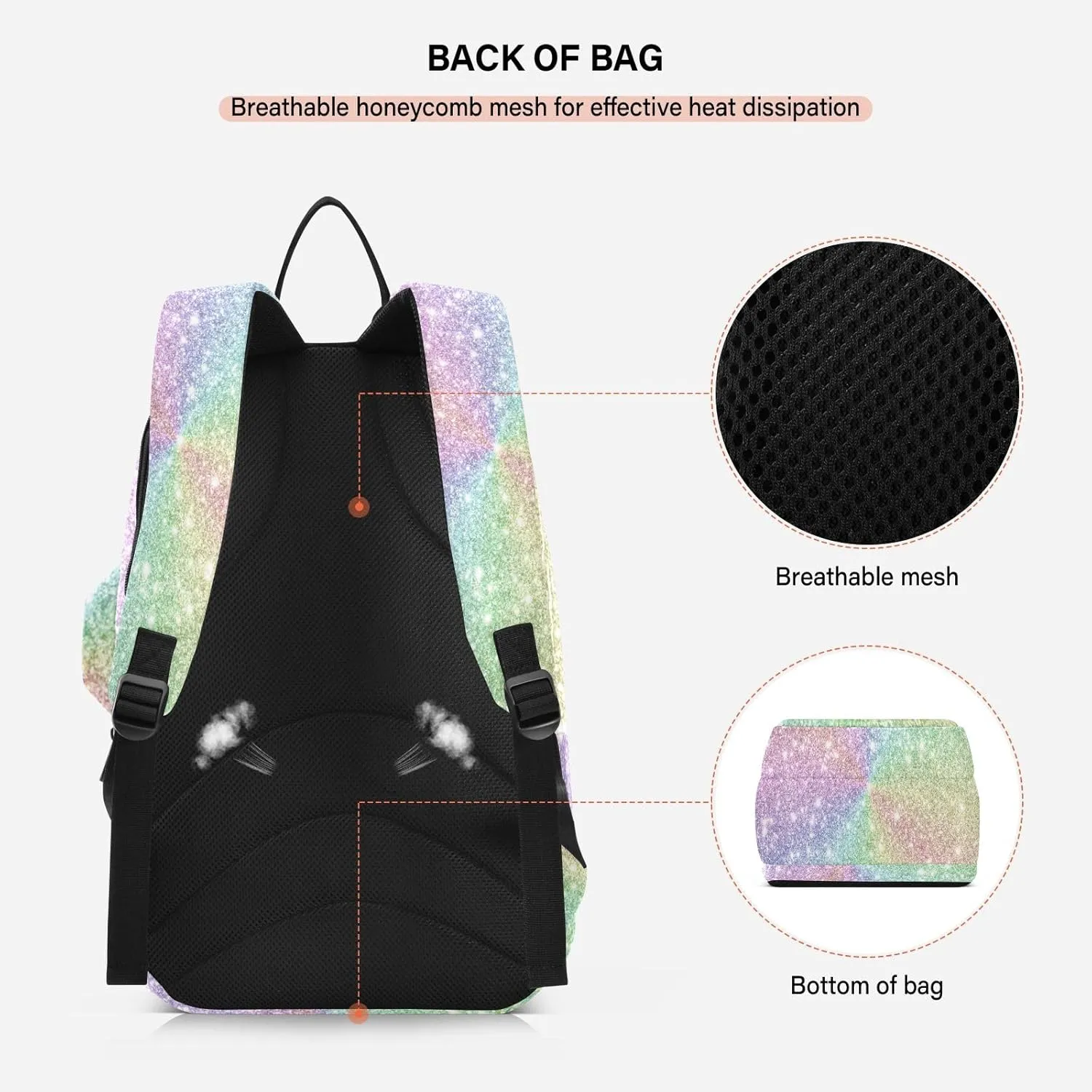 GAIGEO Yellow Amethyst Gradient Ombre Racket Bag, Multilayer Design Tennis Ball Bag, Sports and Daily Use