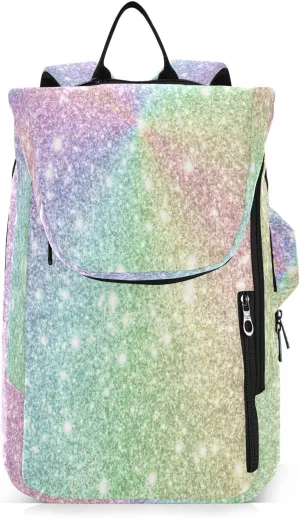 GAIGEO Yellow Amethyst Gradient Ombre Racket Bag, Multilayer Design Tennis Ball Bag, Sports and Daily Use