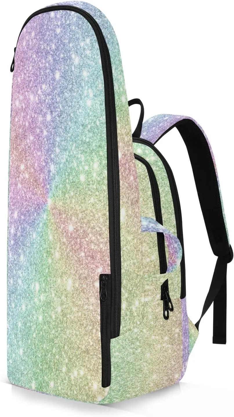GAIGEO Yellow Amethyst Gradient Ombre Racket Bag, Multilayer Design Tennis Ball Bag, Sports and Daily Use