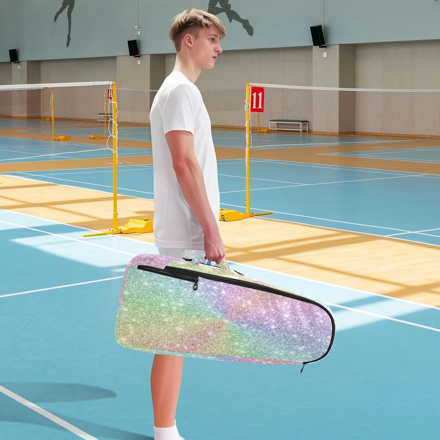 GAIGEO Yellow Amethyst Gradient Ombre Racket Bag, Multilayer Design Tennis Ball Bag, Sports and Daily Use