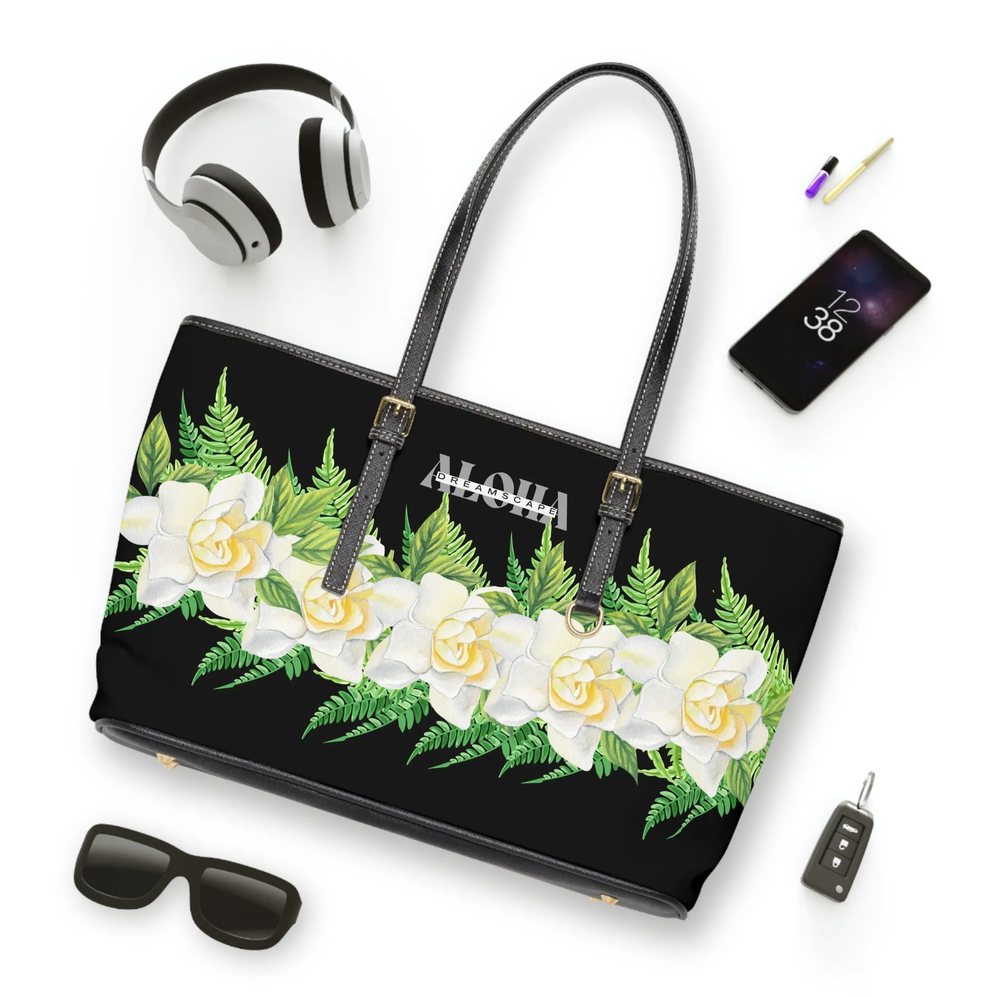 Gardenias- Zippered Shoulder Bag