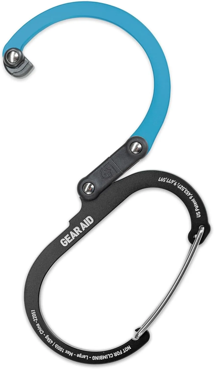 GEAR AID HEROCLIP (Large) Carabiner Gear Clip and Hook for Hanging Heavy Duty Items, Camping Backpacks, Suitcases, Kayaks, Bicycles, Garage Organization and More