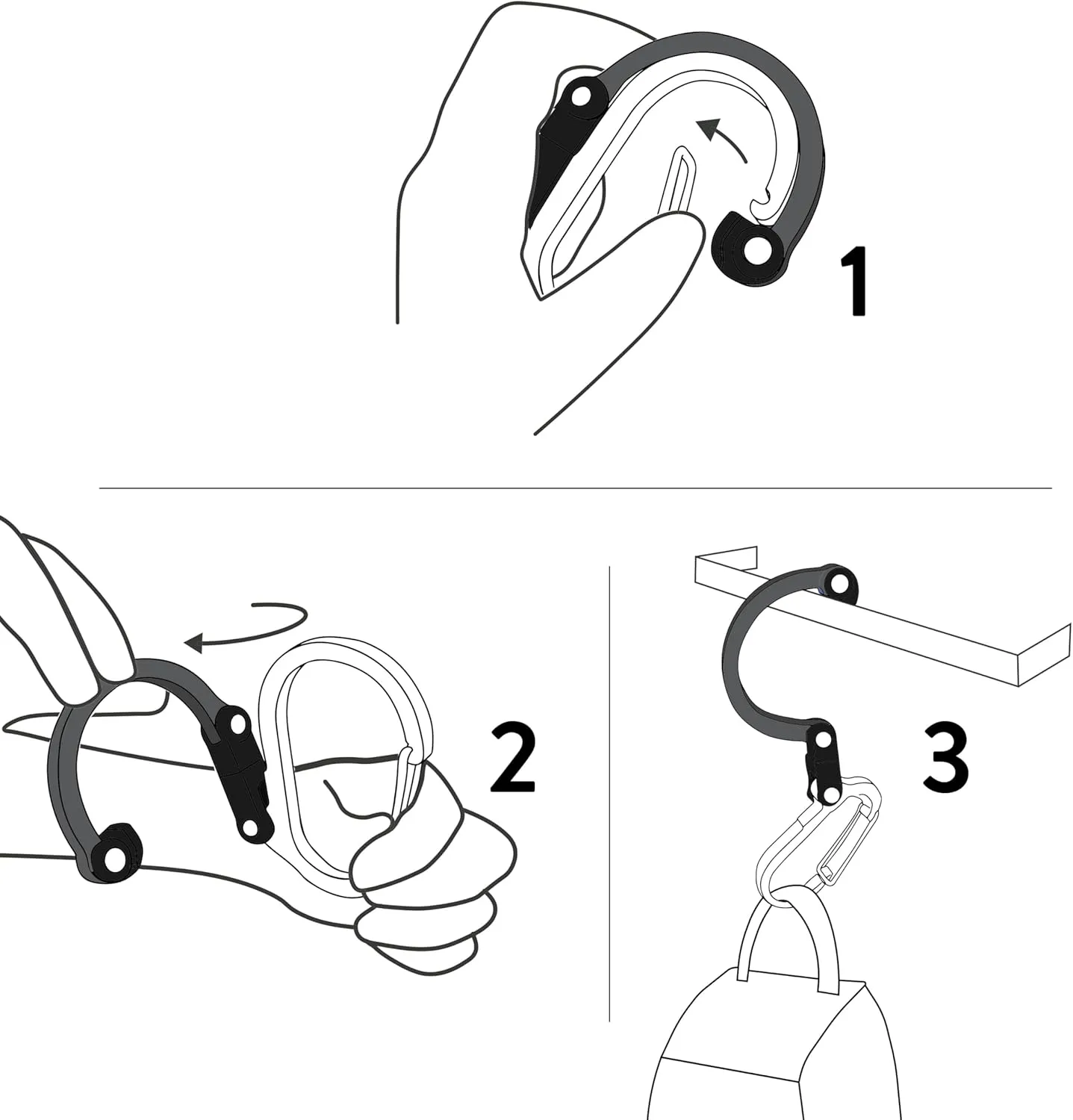 GEAR AID HEROCLIP (Large) Carabiner Gear Clip and Hook for Hanging Heavy Duty Items, Camping Backpacks, Suitcases, Kayaks, Bicycles, Garage Organization and More