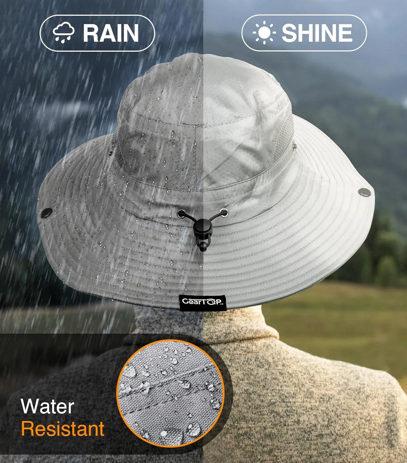 GearTOP Safari Sun Hat for Men and Sun Hats for Women UV Protection UPF 50  Hiking, Gardening, Fishing