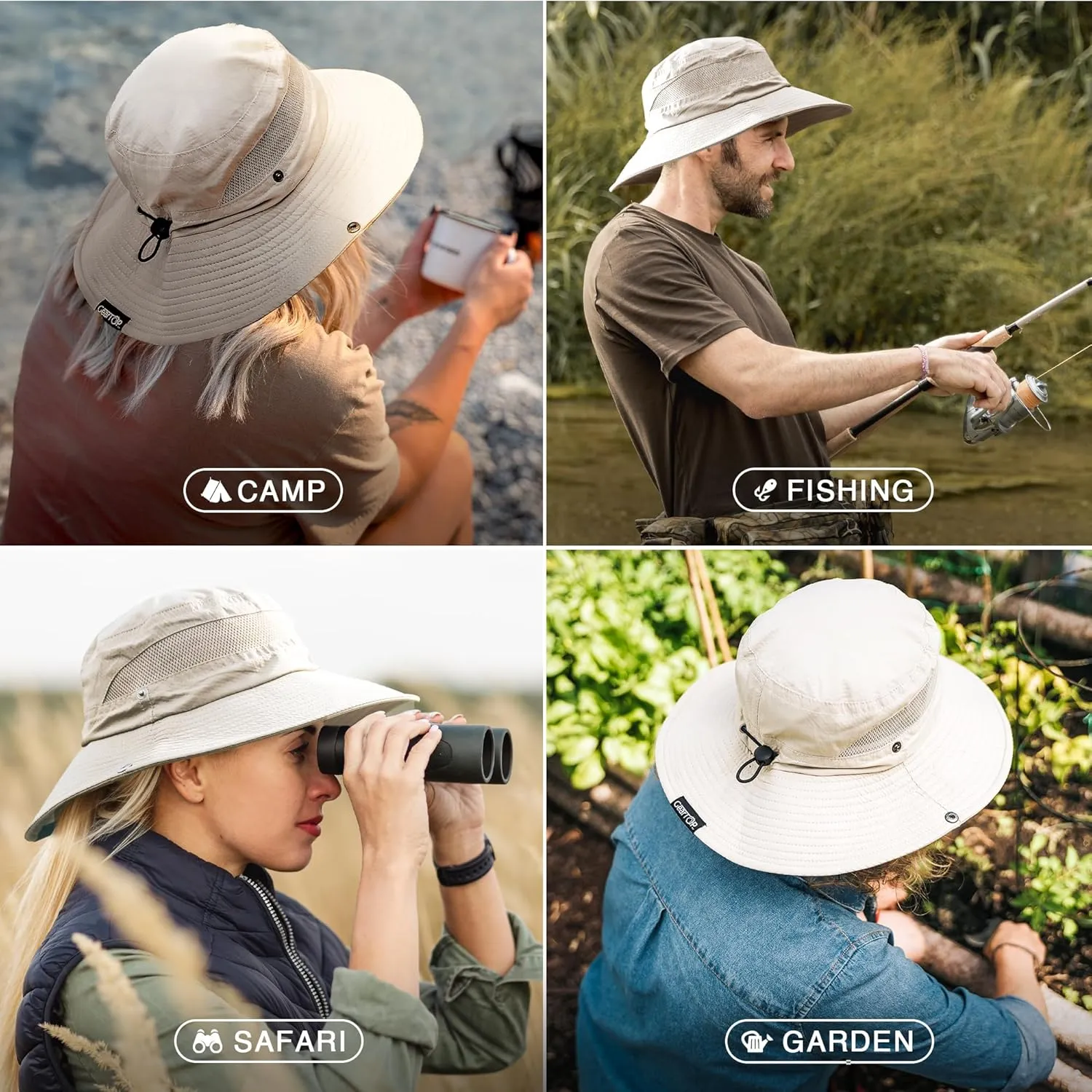 GearTOP Safari Sun Hat for Men and Sun Hats for Women UV Protection UPF 50  Hiking, Gardening, Fishing