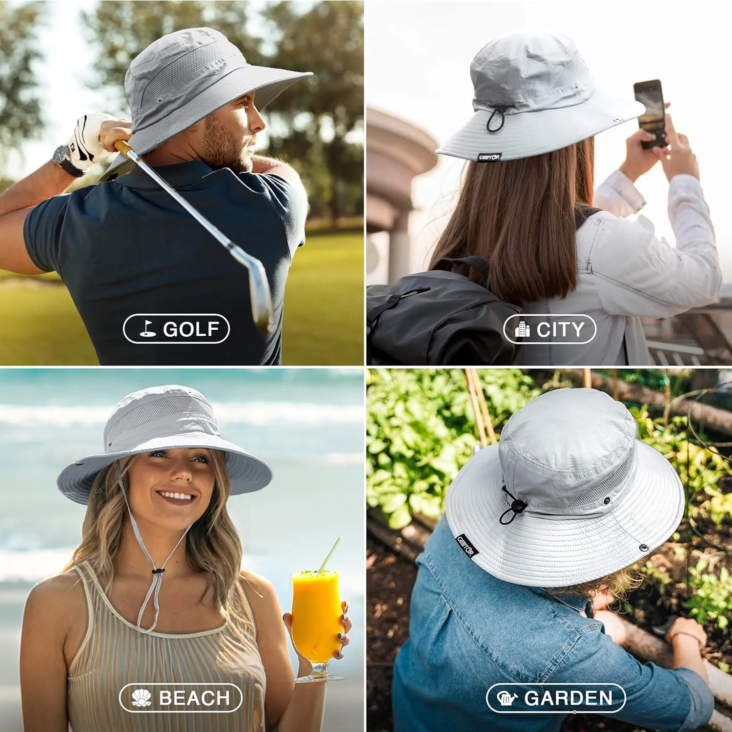 GearTOP Safari Sun Hat for Men and Sun Hats for Women UV Protection UPF 50  Hiking, Gardening, Fishing