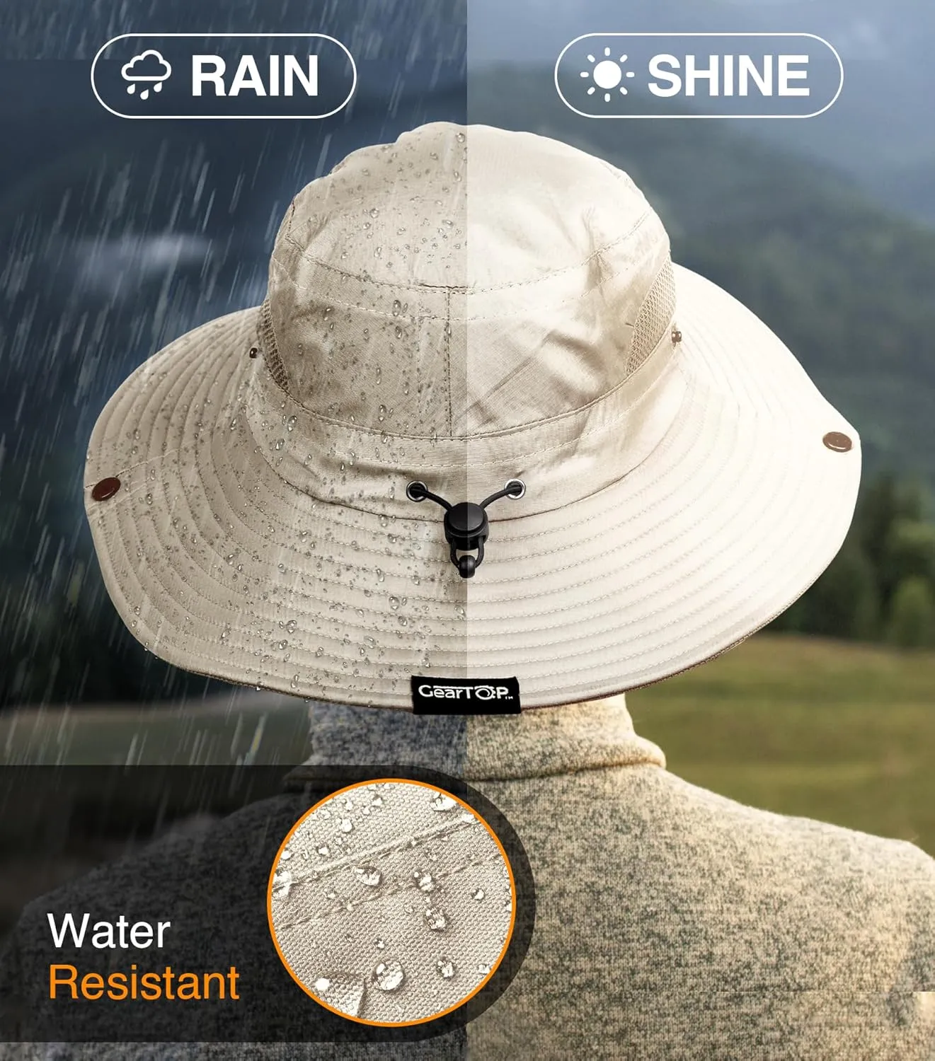 GearTOP Safari Sun Hat for Men and Sun Hats for Women UV Protection UPF 50  Hiking, Gardening, Fishing