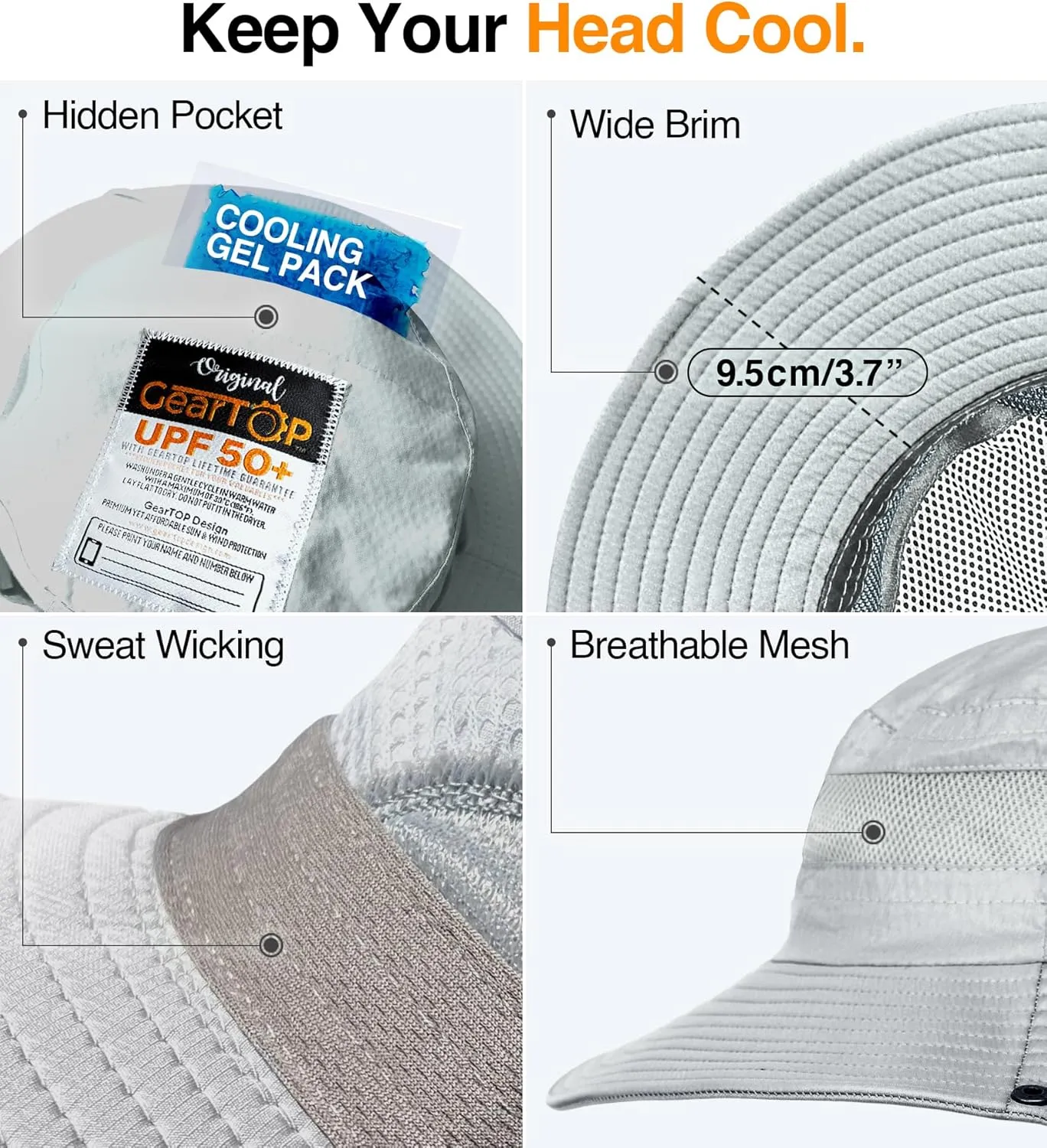 GearTOP Safari Sun Hat for Men and Sun Hats for Women UV Protection UPF 50  Hiking, Gardening, Fishing