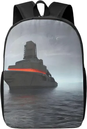 Giant Nuclear Ship Print Perfect Personal Item Travel Bag-Unisex Travel Backpack Carry On Flight Approved-Laptop Backpack