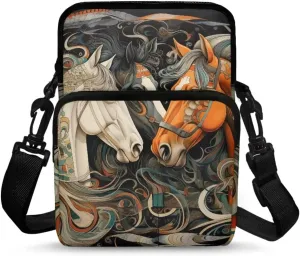 Girls Crossbody Shoulder Bag with Zipper, 2 Layer Messenger Bags for Women Men