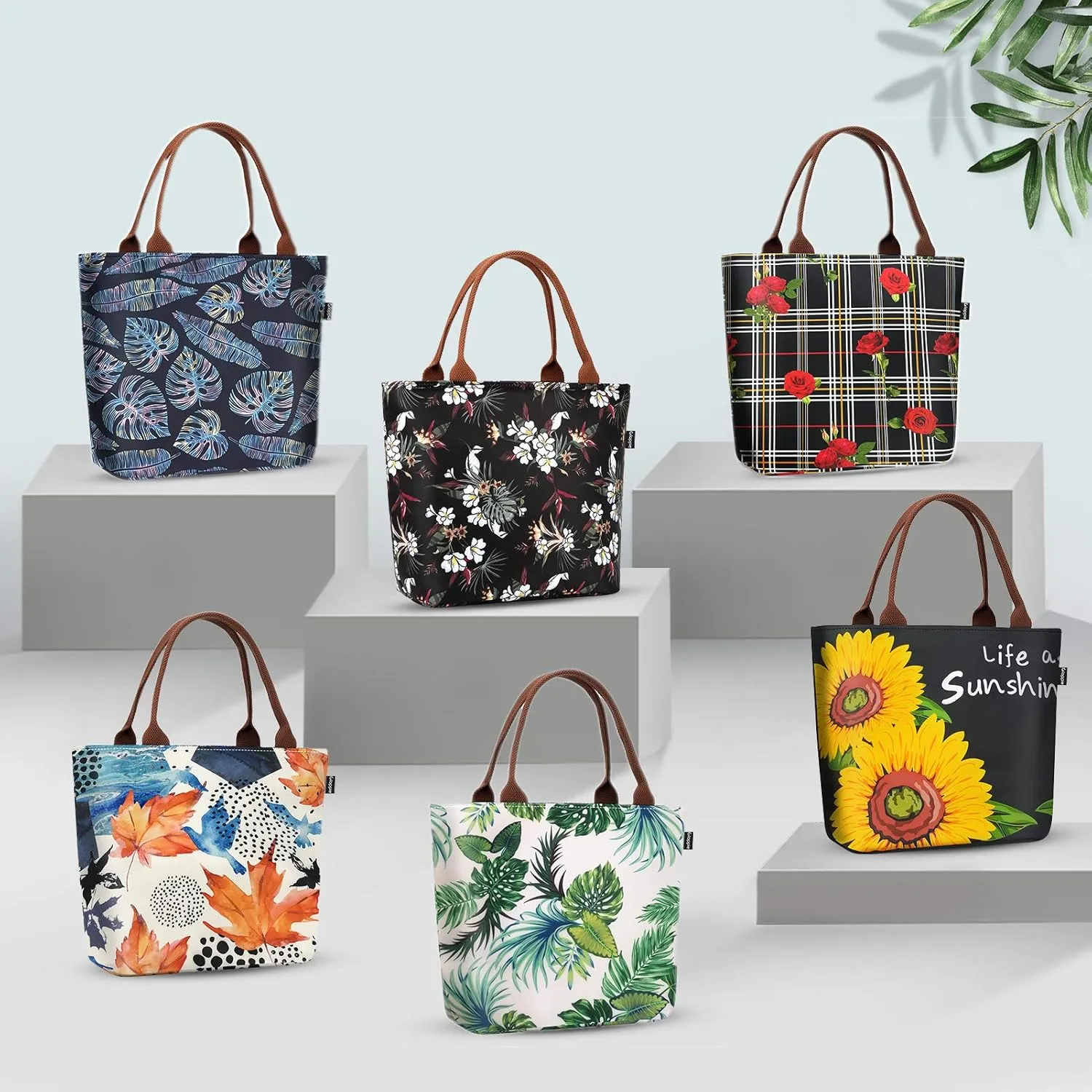 Gloppie Lunch Bag Women Insulated Lunch Box for Women Sunflower Lunch Tote Leakproof Cooler Purse for Work Loncheras para mujer 9L