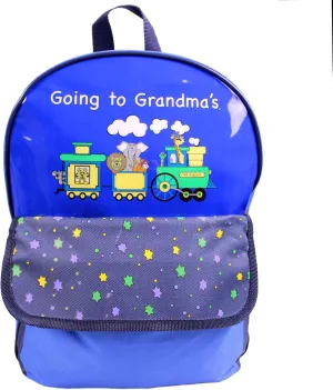 GOING TO GRANDMA'S Children's Backpack - Navy Blue | Small Children's Carry-On Luggage for Travel and School