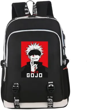 Gojo Satoru Backpack Anime Backpack Daypack Book Bag (Black 05)