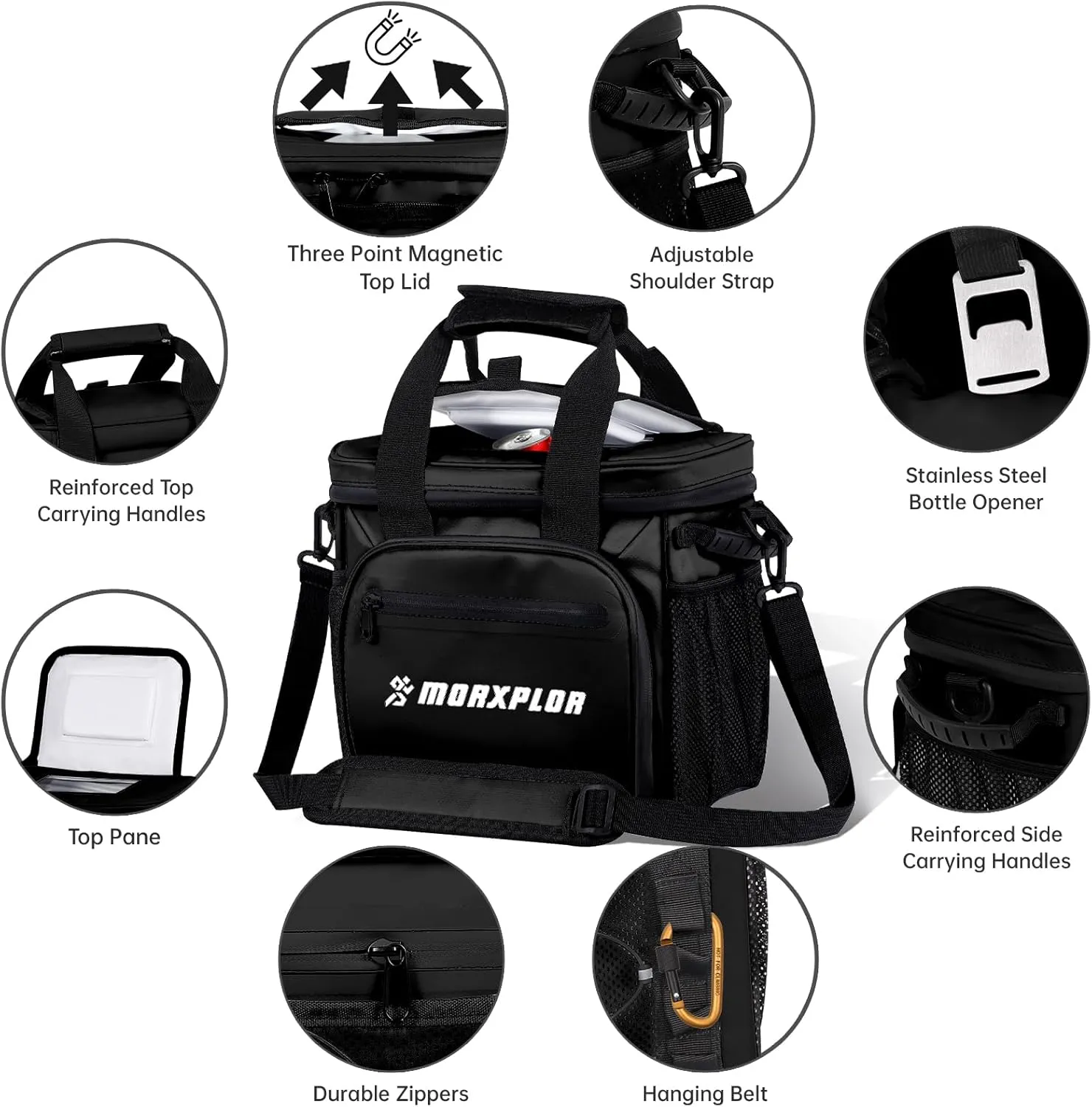 Golf Cart Cooler with Top Magnetic Lid,12-Can Insulated Soft Cooler Bag,Golf Push Cart Accessories,Club Bag Accessories