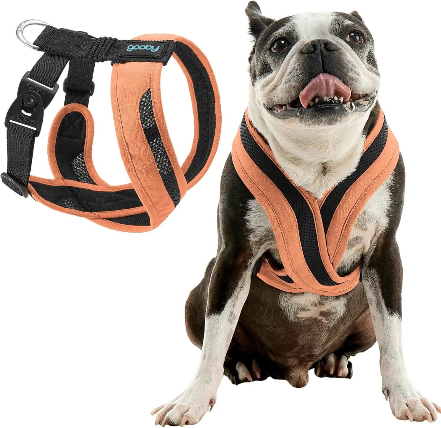 Gooby Comfort X One Dog Harness - Head-in Dog Harness for Small & Medium Sized Dogs - Escape-Free & Choke Free - Breathable Mesh, Shock Absorbing, Easy Snap & Swivel Buckles - Atlanta Peach, 2X-Large