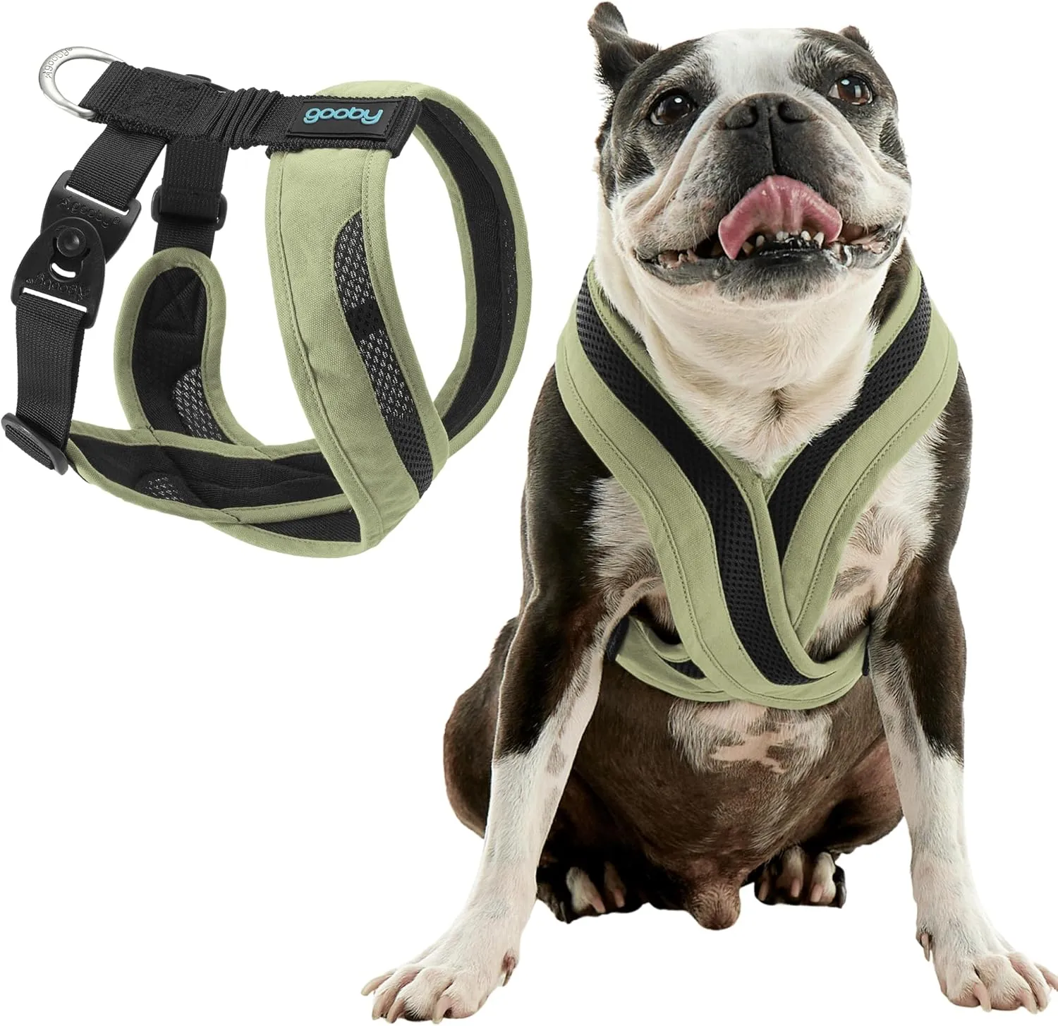 Gooby Comfort X One Dog Harness - Head-in Dog Harness for Small & Medium Sized Dogs - Escape-Free & Choke Free - Breathable Mesh, Shock Absorbing, Easy Snap & Swivel Buckles - Portland Green, X-Large