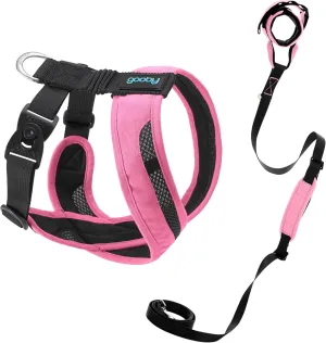 Gooby Comfort X One Harness and Wristband Surfer Leash with Traffic Handle Set-Flamingo Pink, Large, 6 FT-Escape Free and Choke Free Shock Absorbing Harness and Handsfree Leash with Dual Handle