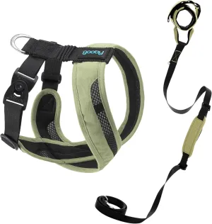 Gooby Comfort X One Harness and Wristband Surfer Leash with Traffic Handle Set-Portland Green, 2X-Large, 6 FT-Escape Free and Choke Free Shock Absorbing Harness and Handsfree Leash with Dual Handle