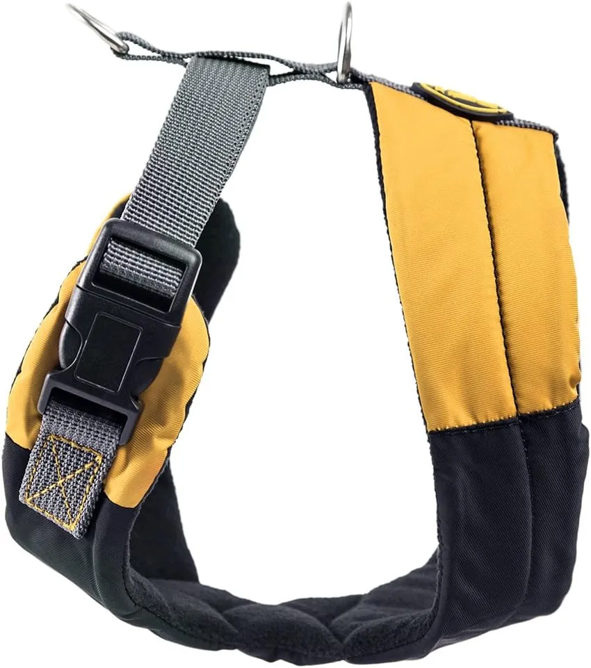 Gooby - Memory Foam Head-in Harness, Small Dog Fleece Lined Harness with Memory Foam Padding, Yellow, X-Large