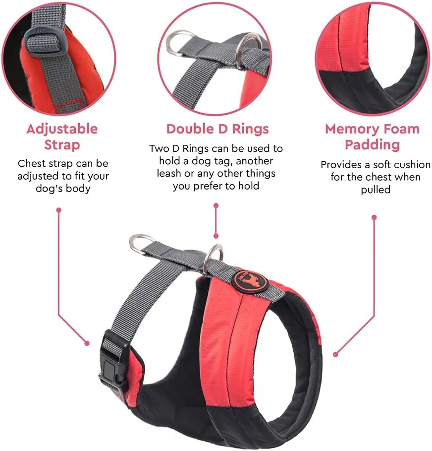 Gooby - Memory Foam Head-in Harness, Small Dog Fleece Lined Harness with Memory Foam Padding, Yellow, X-Large