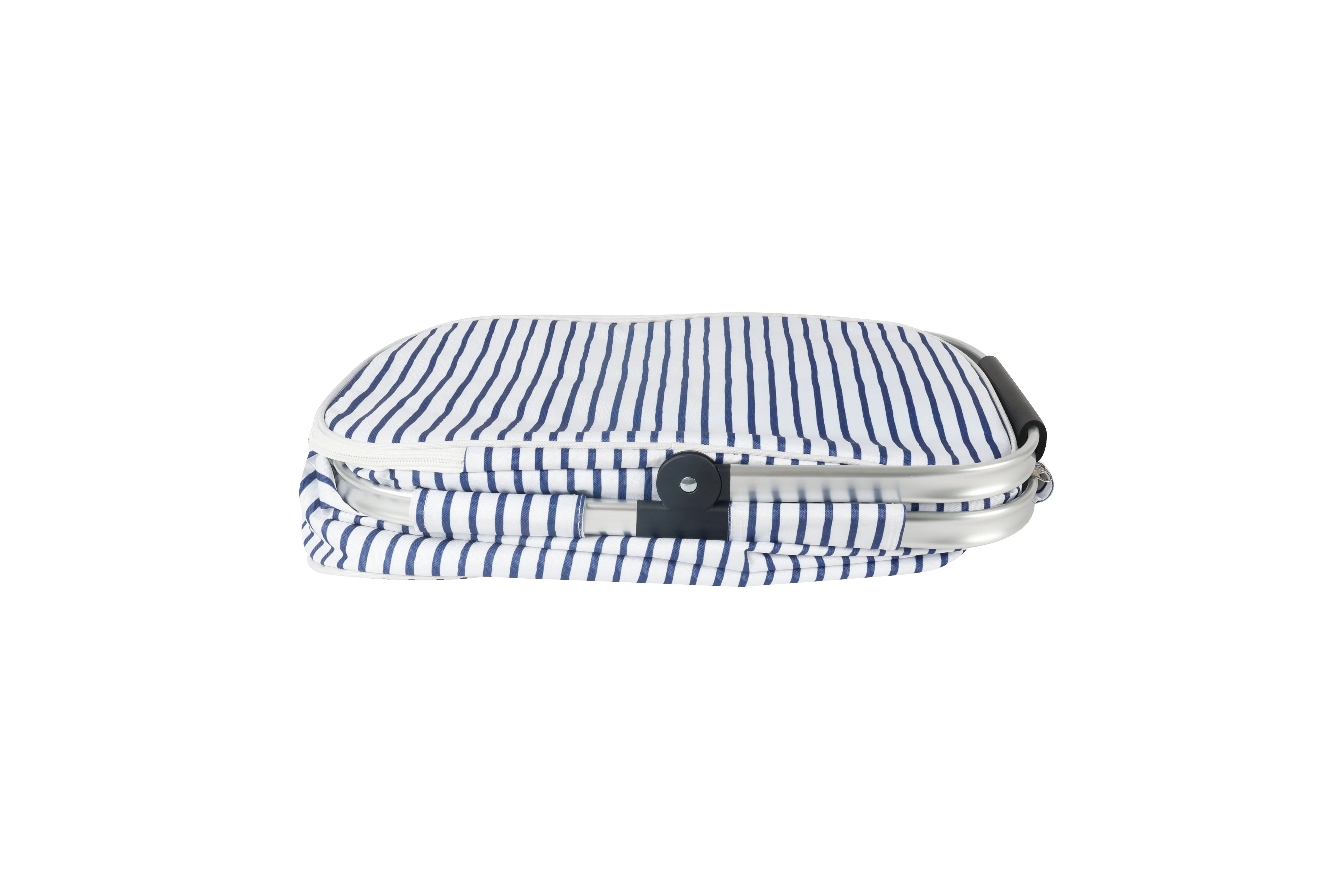 Good Vibes™ Insulated Market Cooler Bag, Aluminium Frame, Fully Zipped, Collapsible - Mediterranean
