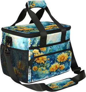 Gossamer Flower Soft Sided Cooler Bag, 20 Cans Insulated Leak Proof Cooler Bag with Hard Bottom Radiant Flower Portable Lightweight Cooler Picnic Cooler Lunch Tote Bag for Travel Camping