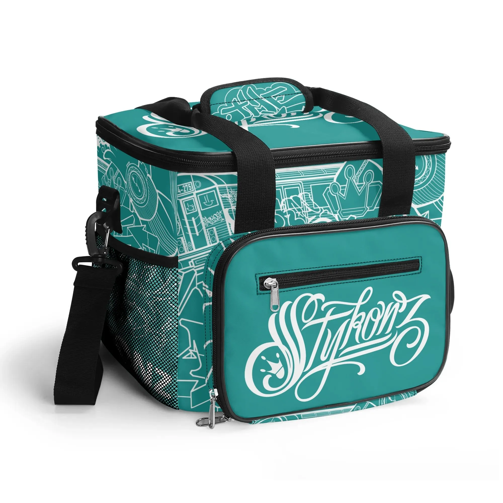 Graffiti Lunch Bag Picnic Bag feat Turquoise Stykonz The Train Master