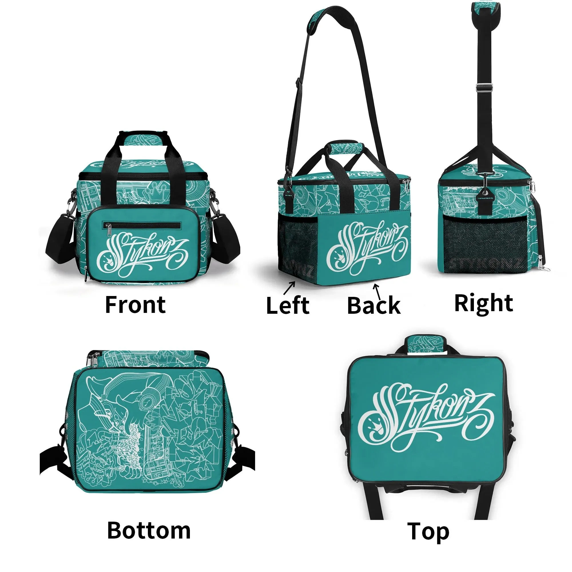 Graffiti Lunch Bag Picnic Bag feat Turquoise Stykonz The Train Master