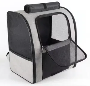 Gray Stain-Resistant Pet Bag Portable Double-Shoulder Large Capacity Ventilated Cat Dog Outdoor Backpack Universal for Cats & Dogs Travel Hiking Lightweight Pet Supplies