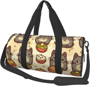 Greedy cat Travel Duffle Bag Carry On Weekender Overnight Bag Sport Gym Bag for Women Men Foldable Travel Duffle Round Duffle Bag for Travel Sports Gym