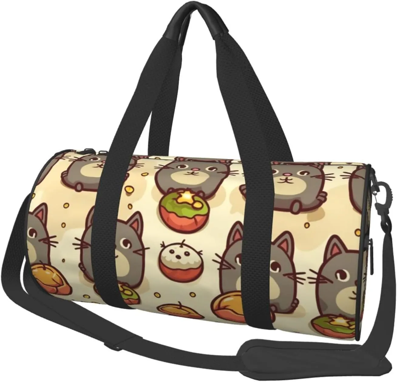 Greedy cat Travel Duffle Bag Carry On Weekender Overnight Bag Sport Gym Bag for Women Men Foldable Travel Duffle Round Duffle Bag for Travel Sports Gym