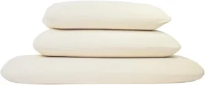 Green Natural Organic Bed Pillow - GOLS Certified Organic Rubber Foam Latex Pillows for Sleeping for Side, Back, and Stomach Sleepers Zippered Organic Cotton Cover - Size Queen - High Loft - Soft