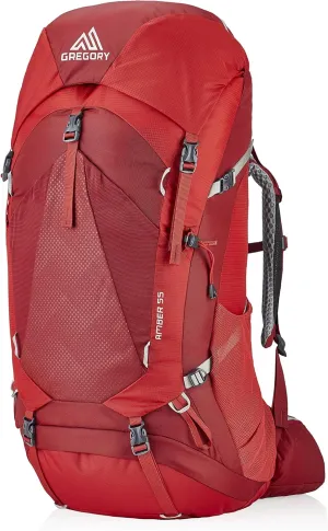 Gregory Amber 55L Women's Dayhiking/Backpacking Pack, with Breathable Backpanel and Comfort 3d Waistbelt, Raincover included, One Size Fits All, Sienna Red